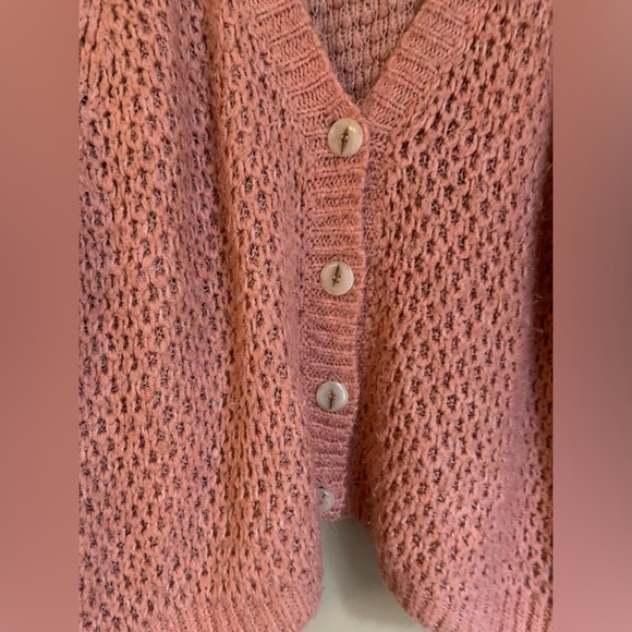 ASOS DESIGN Chunky Oversized Cardigan Dusty Pink Size 14 clean girl - Picture 2 of 7